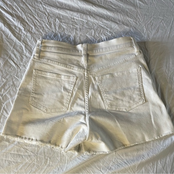 J. Crew High Rise Stretch Frayed White Denim Shorts - Picture 5 of 7